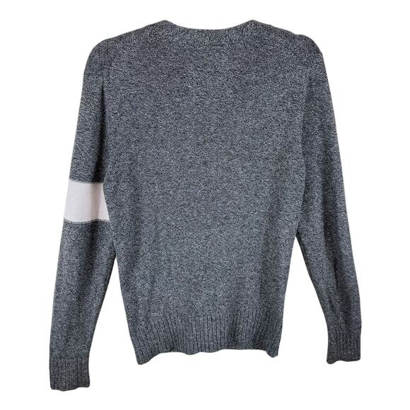 American Eagle Gray V-Neck Button Up Letterman Sweater Wool Cotton Size XS - Picture 2 of 6